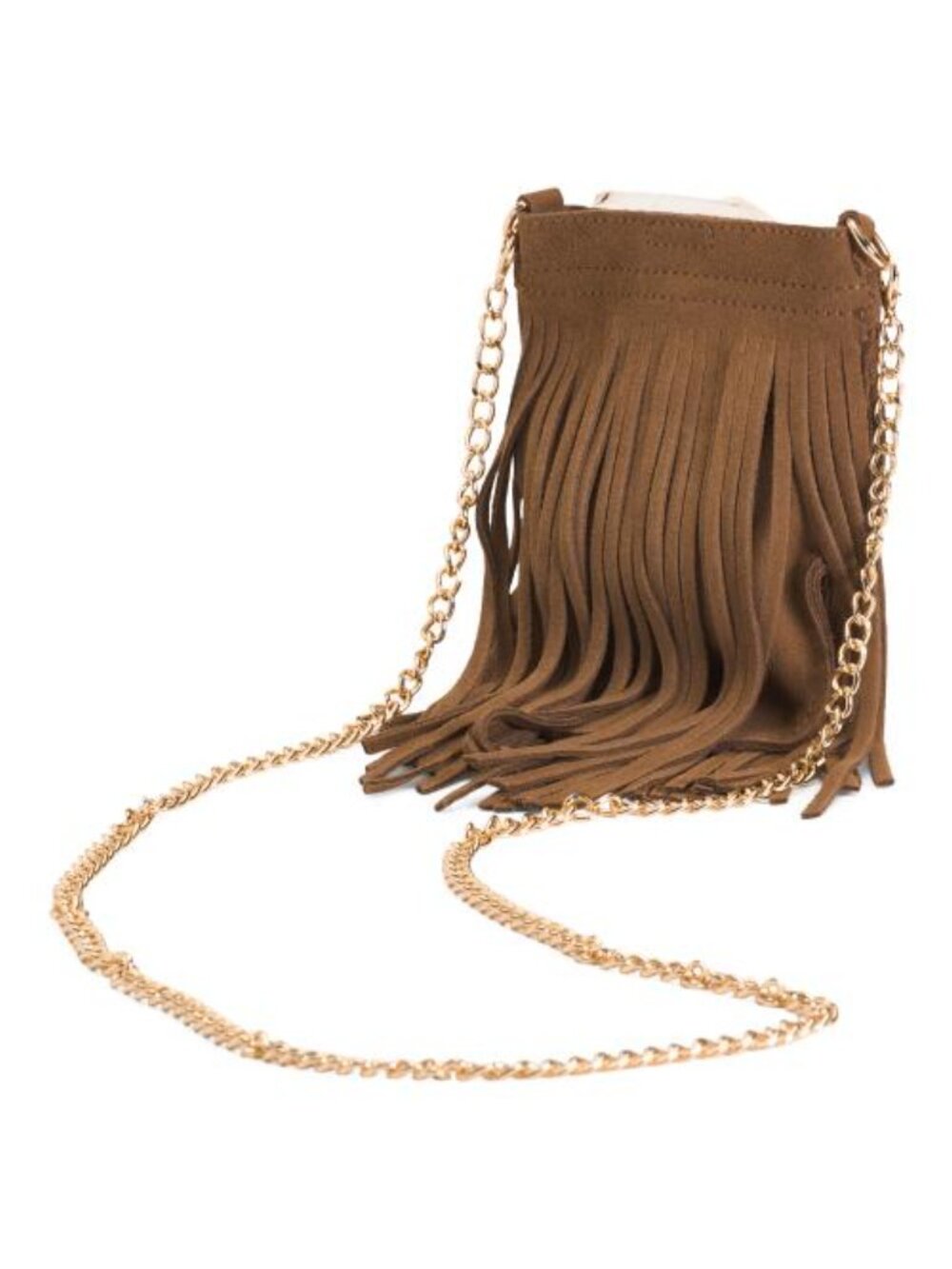 MODA LUXE Suede Fringe Crossbody With Chain Strap - Picture 3 of 4